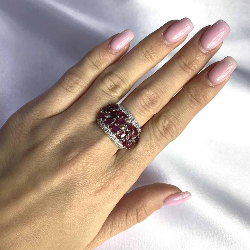 Серебряное кольцо с натуральным рубином 4.443ct (2057758) 6.77 гр. 925 пробы