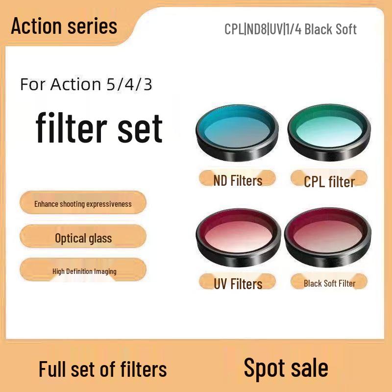 Adjustable ND & CPL Filter for DJI Action 5 Pro/4/3 Cameras