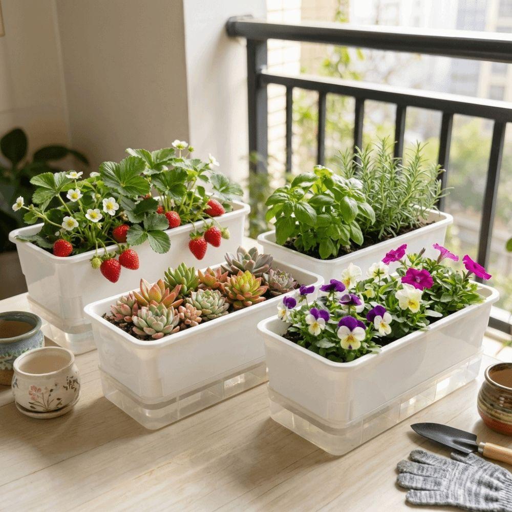 Thicken Seedling Tray Self Watering Plant Nursery Pot Germination Tray Vegetable Gardening