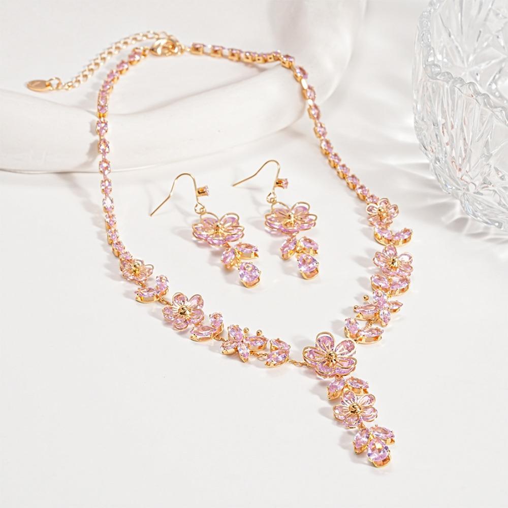 Exquisite Zircon Necklaces Sweet Jewelry Set Niche Clavicle Chain  Jewelry Accessories