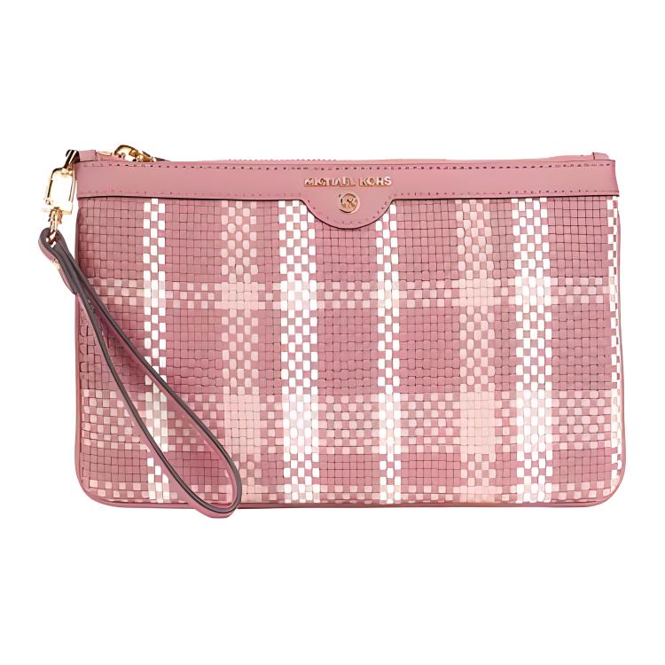 Michael Kors MK Jet Set Charm Metallic Logo Color Block Leather Clutch Large Women clutch Pink 32S2GT9W3U-ROSE-MULTI Basic Set BagDust Bag 17540₽