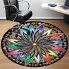 1pc Flower Mandala Chair Carpet for Office, Round Non Slip Durable Large Size Office Carpet, Suitable for Office