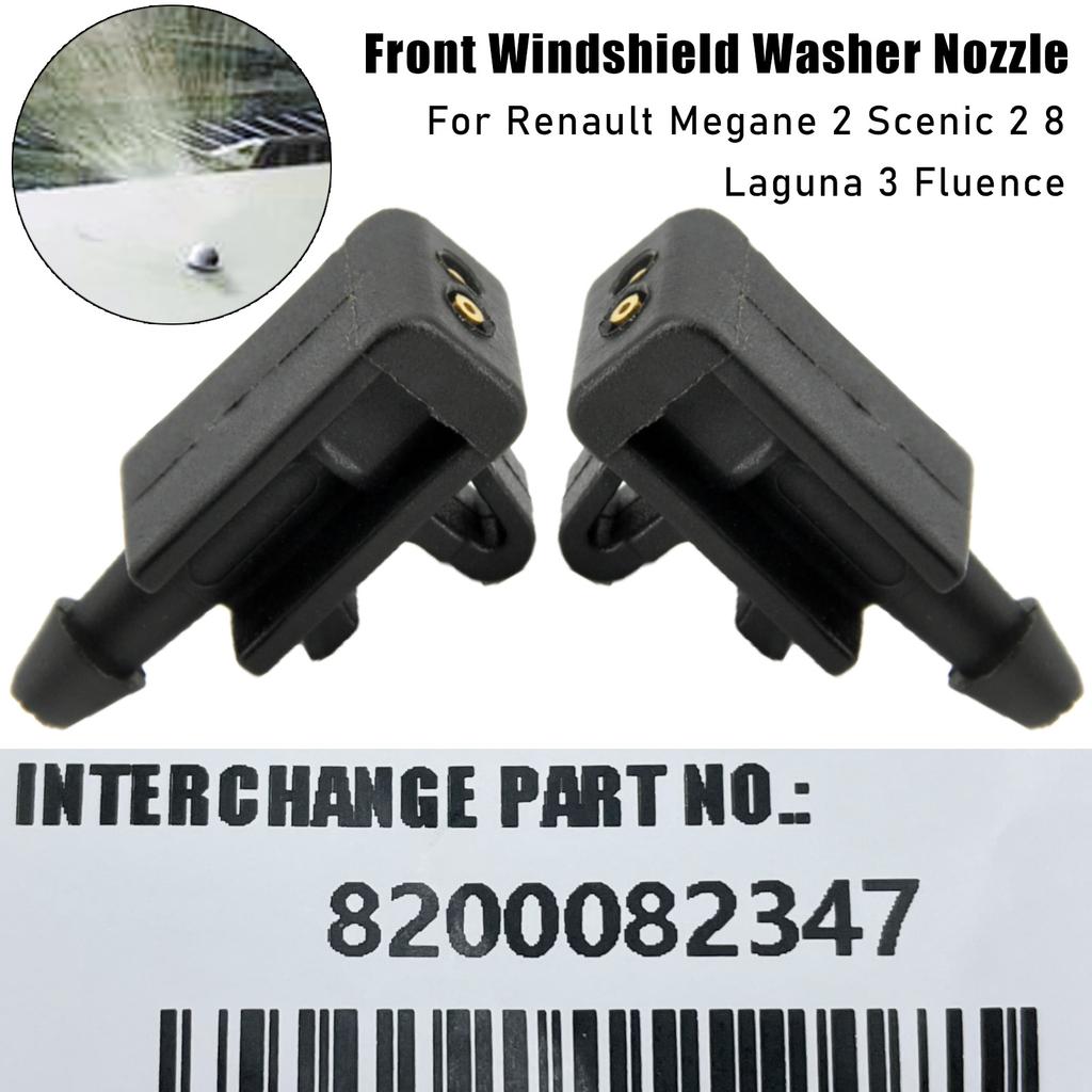 2 Stück Auto Frontscheibenwaschdüsen Düsen für Renault Megane 2 3 Mk2 mk3 Scenic 2 Laguna Fluence OE-Nr. 8200082347