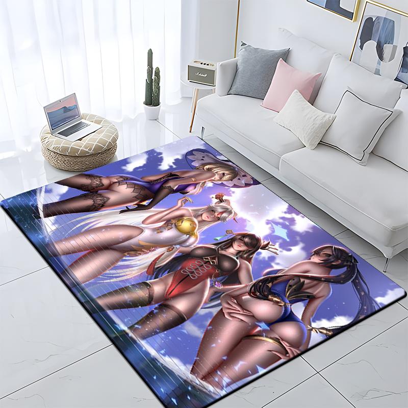 Sexy Girls Printed Carpet Living Room Home Decor Sofa Table Rug Anti Slip Chair Cushion Lounge Mat Large Rug Picnic Camping Yoga