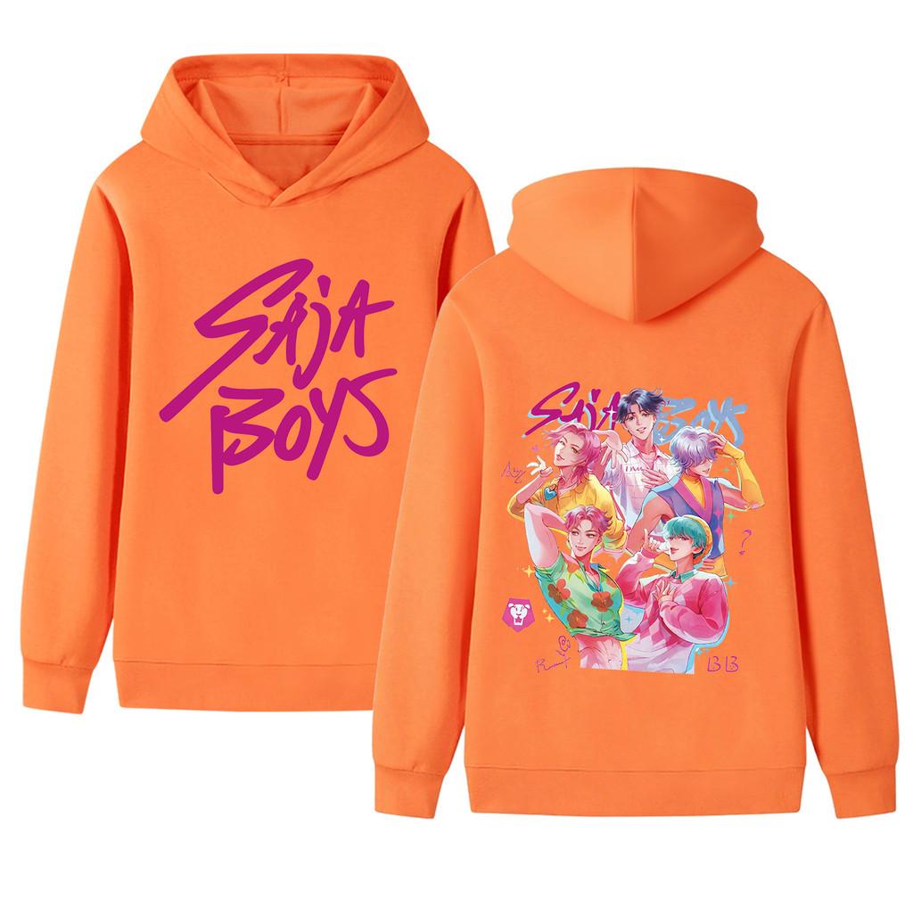 B1207-2 Kids Boys Girls Kpop Rumi Zoey Mira Sajaboys Double-sided Print Long Sleeves Hoodie