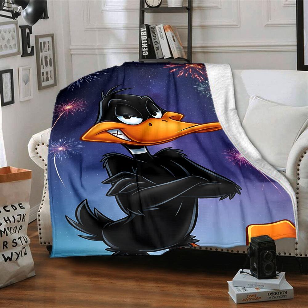 1 Stück Daffy Duck Flanell-Kuscheldecke Weich, Warm & Gemütlich für Sofa, Bett, Büro und Reisen Vielseitiges Ganzjahresgeschenk, Weihnachtsgeschenk