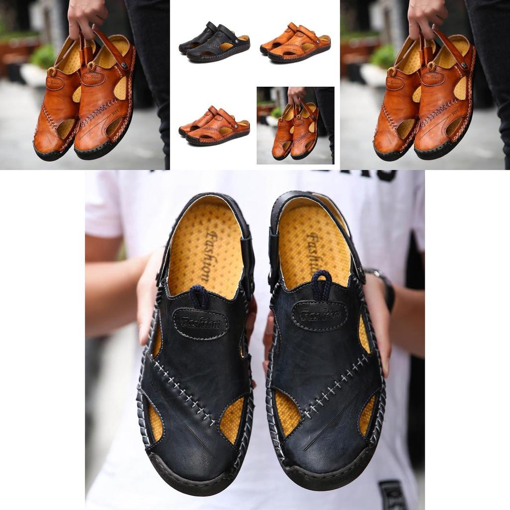 Men's Genuine Leather Sandals Soft Beach Shoes For Summer Comfort And Style