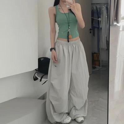 Quick-Dry Retro American Wide-Leg Casual Dance Trousers