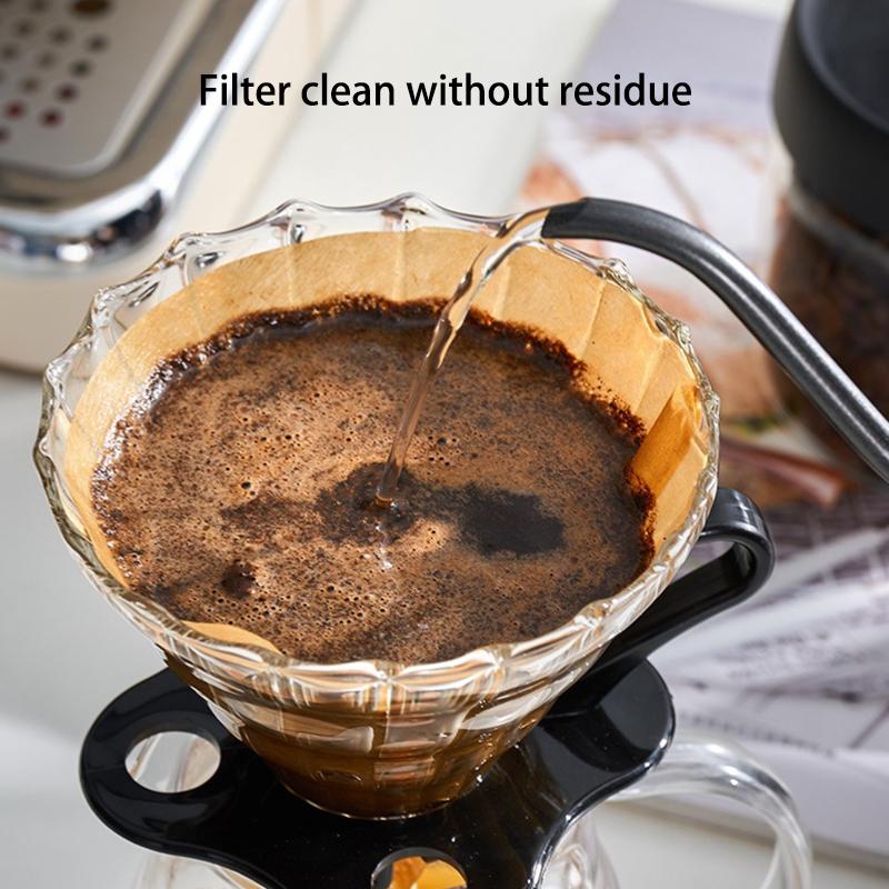 50/100Pcs Coffee Filter Paper V-Shaped Sector Wood Pulp Drip Paper Various Size Tea Infuser Accessories Tool