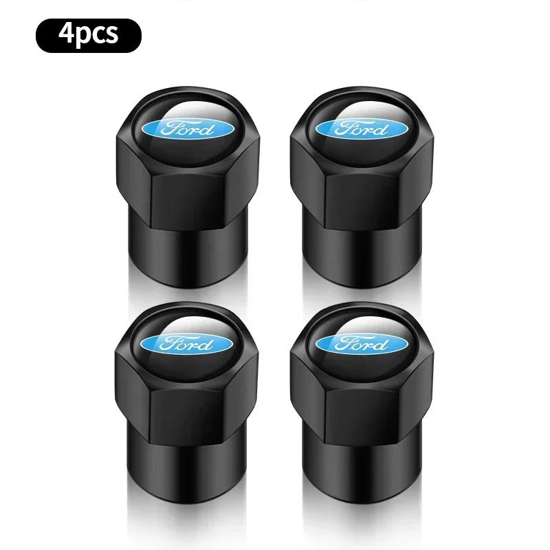 

New 2026 Car Sticker Ford 2025 Hot 4Pcs Car Logo Wheel Tire Valve Stem Caps Cover For Ford Focus 2 MK2 3 4 MK3 ST Mondeo Festiva чёрный