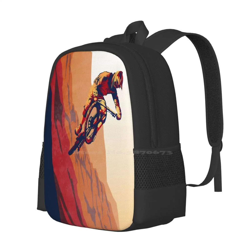 Retro Style Mountain Bike Poster : Good To The Last Drop Backpack For Student School Laptop Travel Bag Sheppard Fairey Style