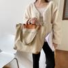 Large-capacity casual literary canvas bag women's new simple and fashionable shoulder handbag commuter bag
