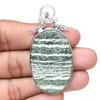 Necklace Zebra Jasper Gemstone Handmade Silver Jewelry 2.5"