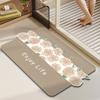 Nordic Simple Flowers Moisture-wicking Quick Drying Bathroom Floor Mat Bathroom Odd Shape Anti-dirty Wear-resistant Diatomium Mud Carpet