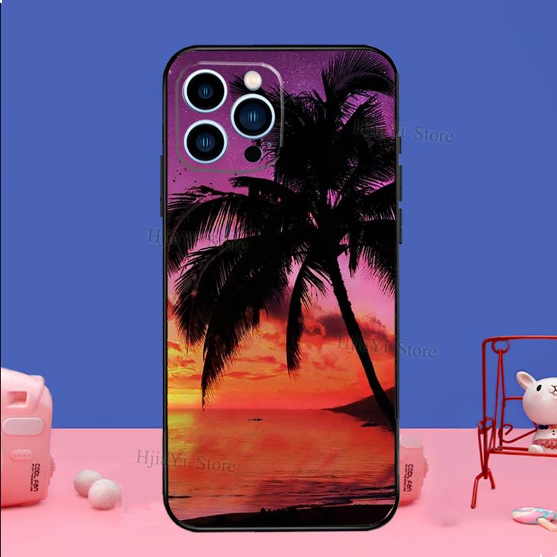 Stars Space Palm Trees Phone Case For iPhone Samsung Galaxy Redmi Xiaomi Oppo OnePlus Note S A 7 8 9 10 11 12 13 14 20 21 22 23 53 54 Pro Max Ultra