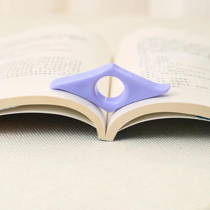 1PCS Soporte para Libros de Pulgar Acrílico Prensa Marcapáginas Prensa Libro Asistente de Lectura Disponible en Múltiples Colores Ayuda para la Lectura púrpura