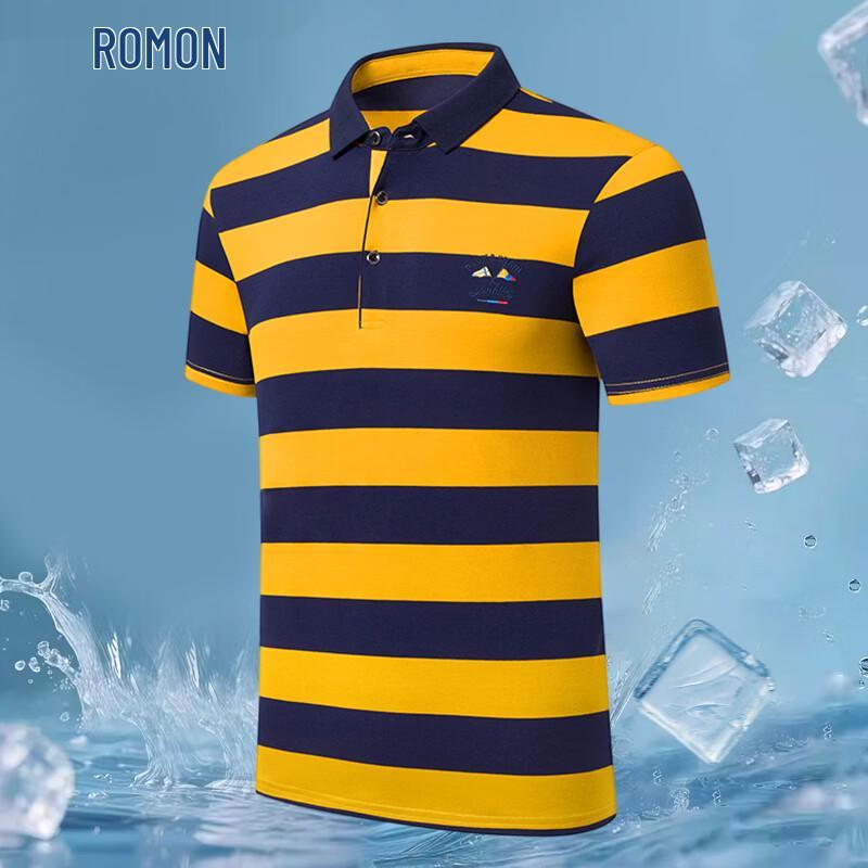 

ROMON Men s Striped Polo Shirt 2XL