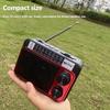 Mini Portable FM AM SW Radio Solar Charging Radios Receiver Wireless Bluetooth Speaker with LED Flashlight Support TF Card USB