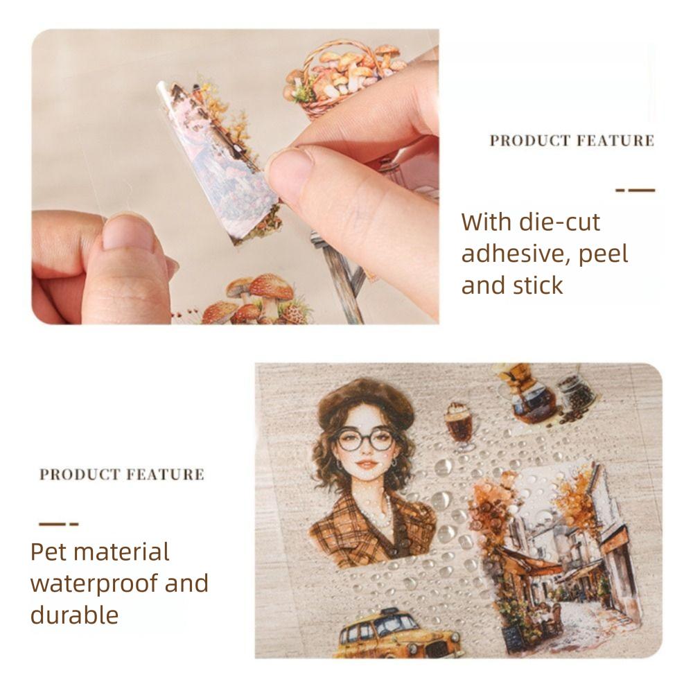 100 stk Fire årstider DIY Scrapbook-klistremerker Håndlaget journaldekor Blomstertema-klistremerker Collage