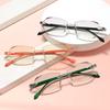 Rimless Reading Glasses Women Vintage Frameless Diamond Cut Edge Hyperopia Eyeglasses Anti Blue Light Computer Eyewear +1.0~+4.0