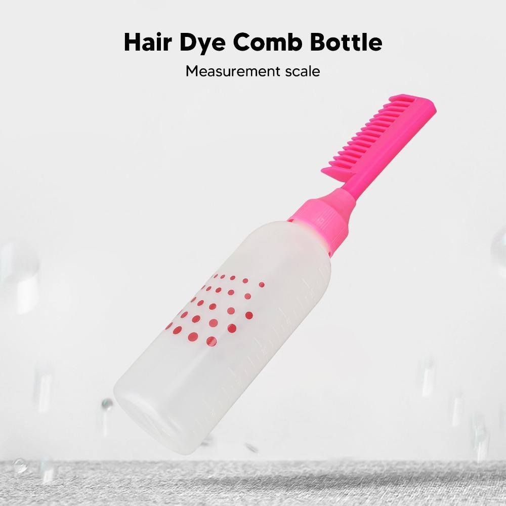 5pcs Rose Red Root Comb Applicator Professional Comb Applicator Bottle Hair Dyeing