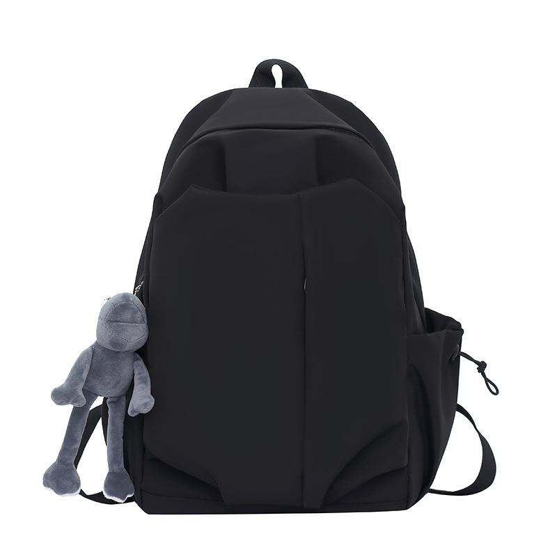 Schoolbag New Solid Color Simple Large Capacity Student Junior High School Primary School Backpack Lightweight Trendy Cool Men's and Women's