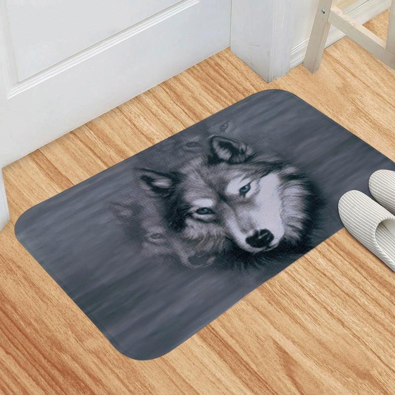 

1pcs Creative Cartoon 3D Dinosaur Wolf Pattern Series Mats New Fashion Simulation Animal Printed Bathroom Anti Slip Carpet 40cmx60cm