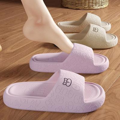 Pantoufles de Bain Cartoon pour Dames pour Hommes Été Maison Mignon Ours pour Femmes Maison Hôtel Antidérapantes Sandales Unisexe