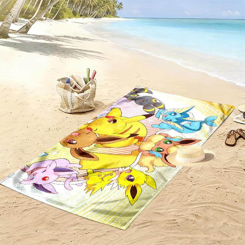 Pokémon Print Beach Towel, Large Soft Quick Dry Towel for Beach Camping Swimming