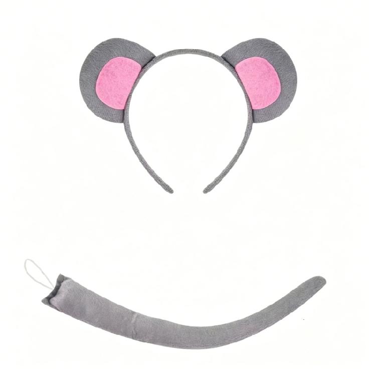Mouse/Monkey Costume Accessories Ears Headband Tail Tutus Skirt for Halloween Cosplay Party Dressing Up Animal Costumes