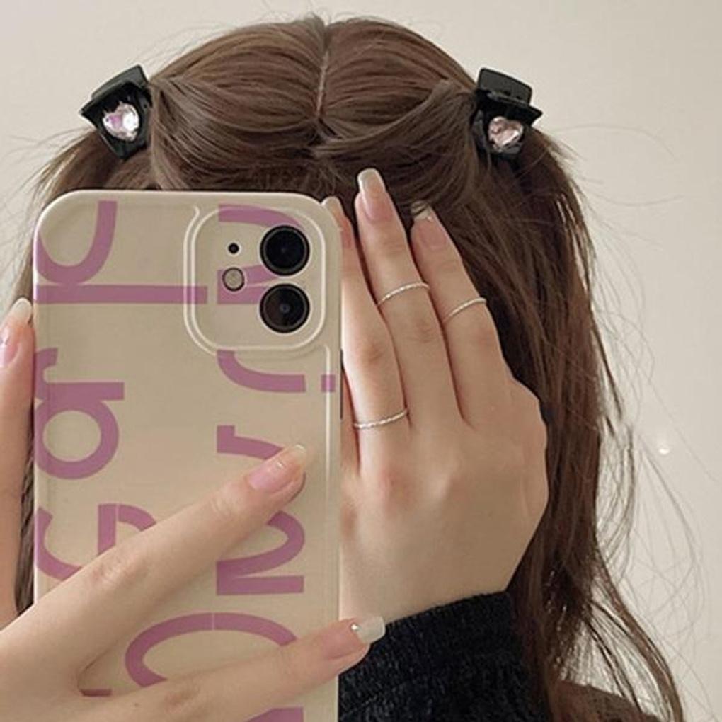 Women's Mini Cubic Heart Hair Clip Set of 5