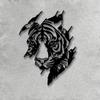 Metal Tiger Wall Sculpture Iron Animal Art Outdoor Indoor Decor for Living Room Yard Balcony Garden