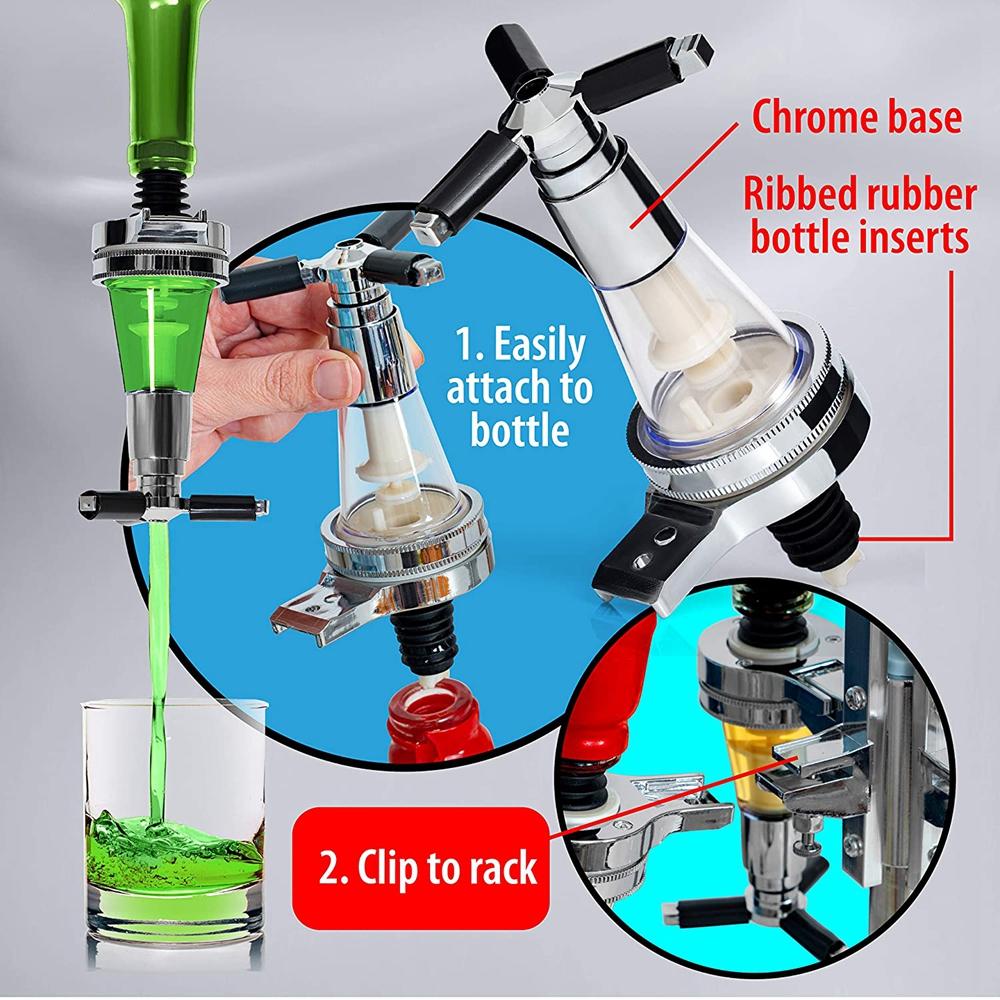 Soporte Giratorio para Coctelera, Dispensador de Licores de 4 Botellas, Botellero, Cerveza, Alcohol, Bar, Bebida, Divisor