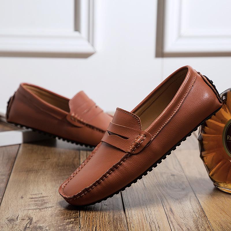 Men Loafers Shoes Summer Autumn Slip-On Casual Driving Shoes Men'S Flats Genuine Leather Male Footwear Moccasins Big Size 38-47