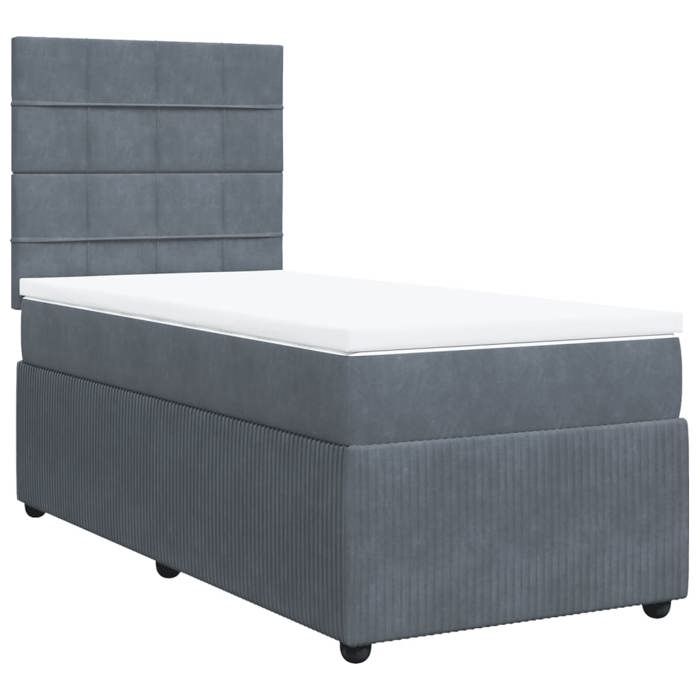 VidaXL Sommier à lattes de lit et matelas Gris foncé 80x200 cm Velours 3294491