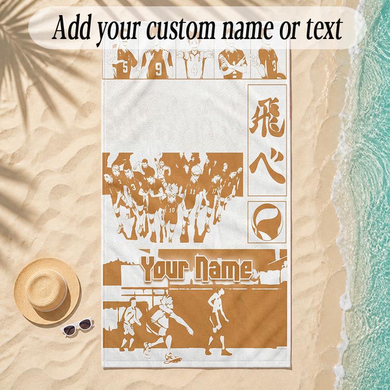 Beach TowelHaikyuu Custom Name Text Personalized Soft Towel for Beach Pool Indoor Home Decor Gift