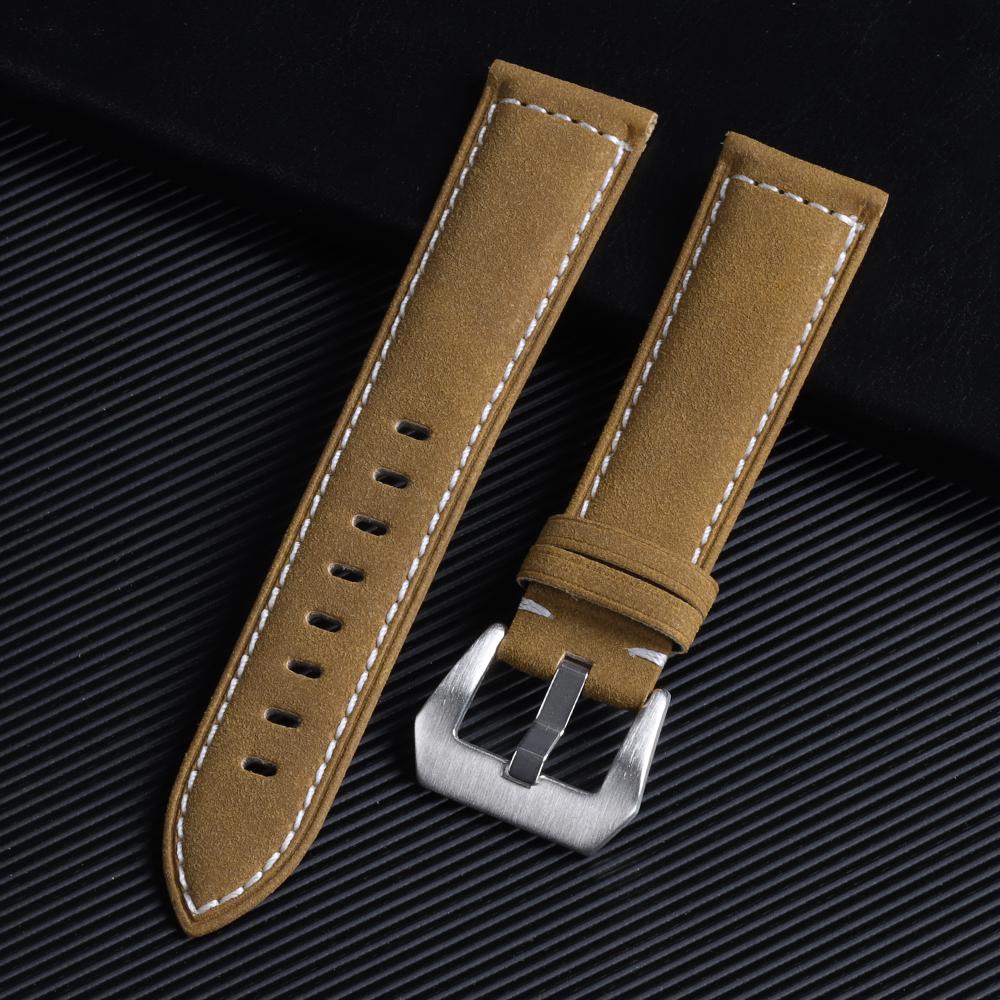 Geniune Retro Calf Cowhide Watchband 18mm 20mm 22mm 24mm Wristband for Samsung Watch Strap for Seiko Universal Replacement Strap