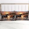 3pcs Sunset Grassland Steed Horse 3D Printed Bedding Set Cozy Duvet Cover King Queen Twin Size Birthday Gift Bedroom Decoration