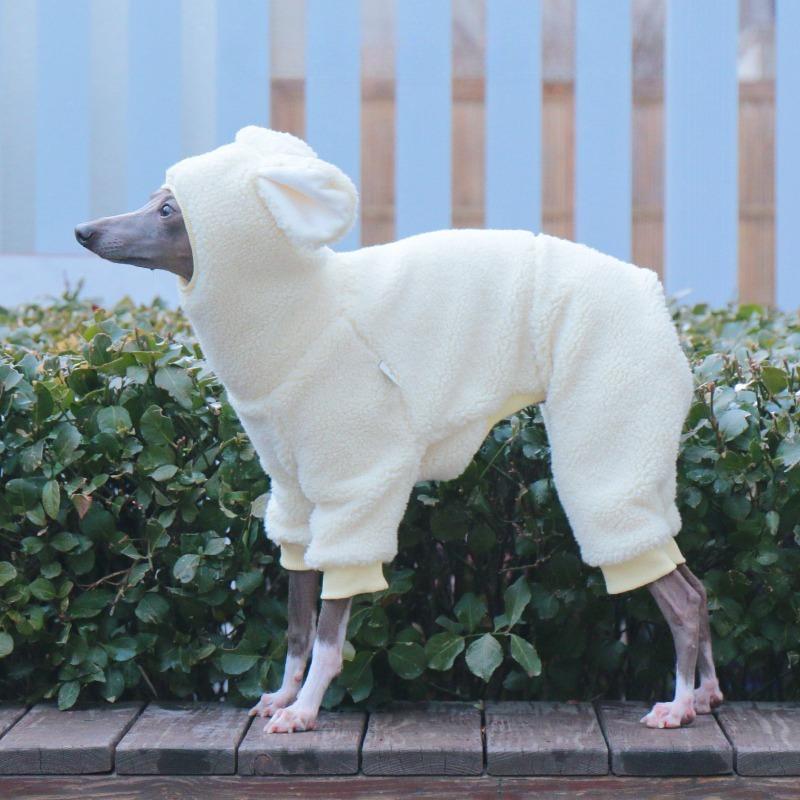 

Winter Thickened Greyhound Jumpsuits Warm Hat Windproof Coat Thin Dog Clothes Luxuty Designer Large Jumpsuits Whippet Cute S білий