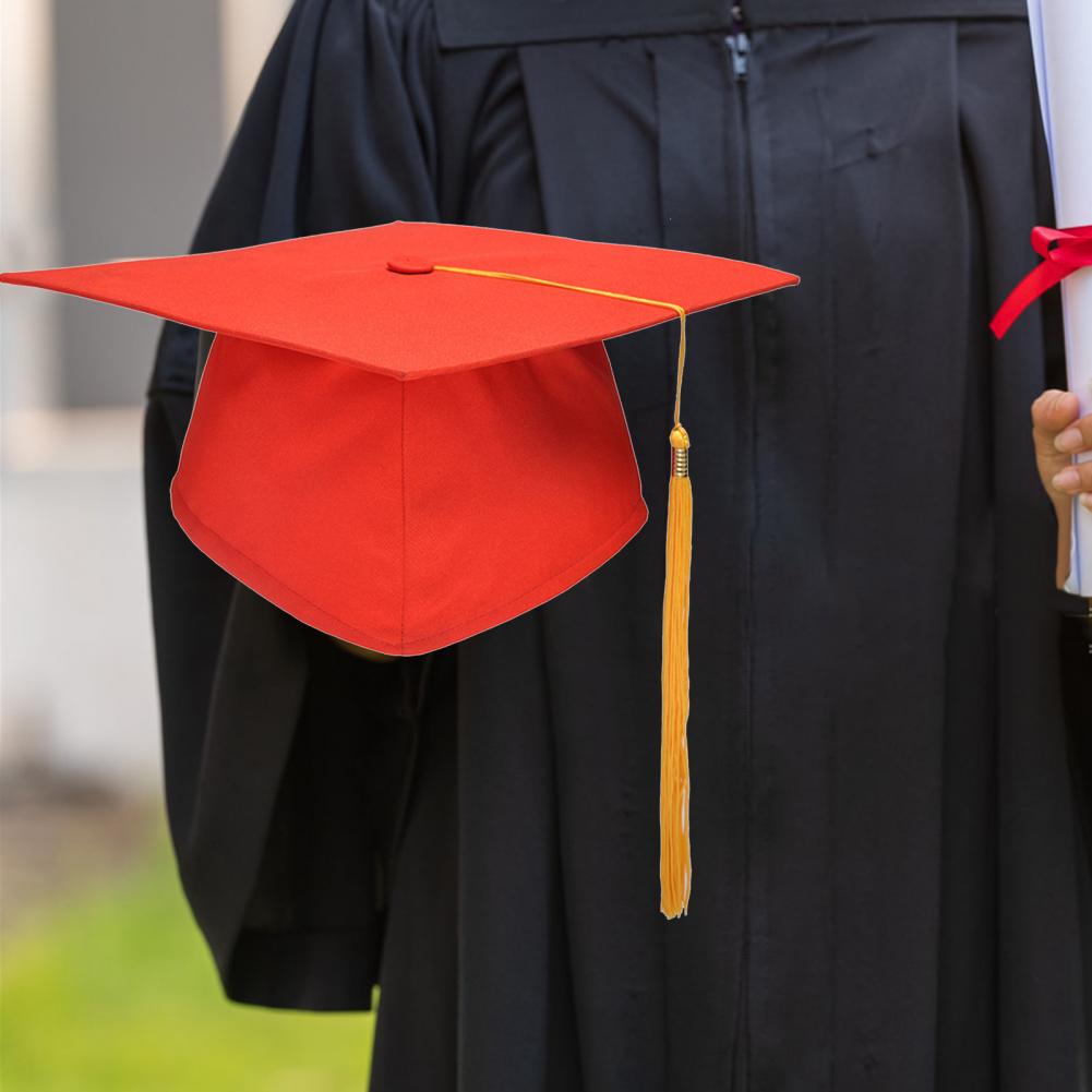 Graduation Cap With Tassel Bachelors Hat With Adjustable Size Elastic Band Graduation Master Degree Graduation Ceremony Hats