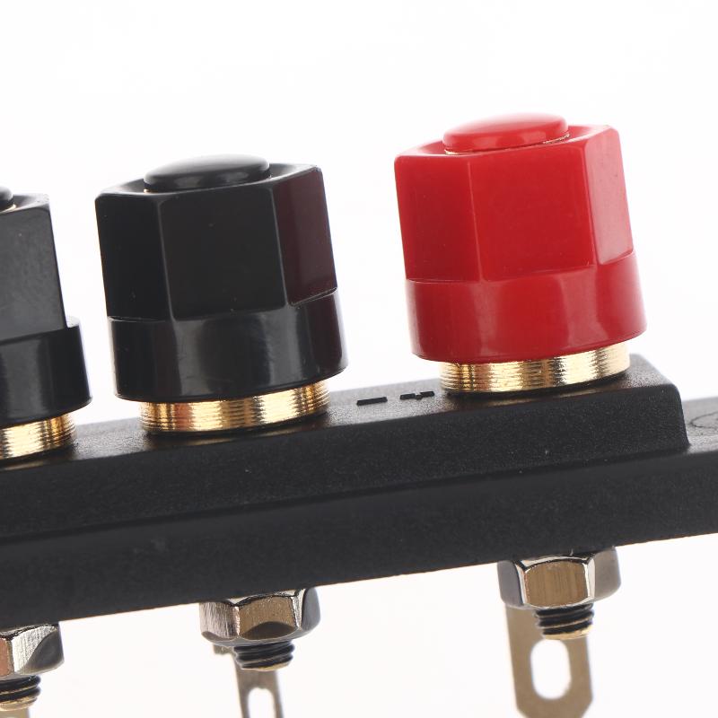 1Pcs Audio Accessories Speaker Amplifier Chassis Terminal Output Four-Position Terminal Soundbox Speaker Gold Wiring Board