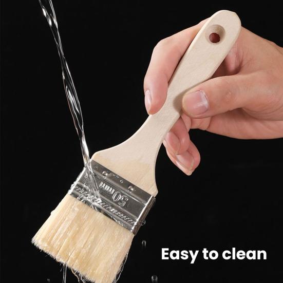 Basting Brush with Wooden Handle Heat Resistant Kitchen Oil Brush for BBQ Sauce Pastry Spreader for Pancakes