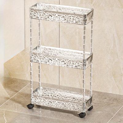 1 buc cărucior de depozitare, organizator cu 3 niveluri pentru cărucior de baie, unitate mobilă de rafturi, organizator de rufe Carucior multifuncțional pentru biroul acasă