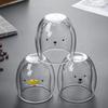 Double Wall Glass High Borosilicate Coffee Cup Heat Resistant Cute Animal Style Tea Mug Milk Juice Drink Glass for Friends Gifts