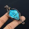 Tibetan Turquoise Pendant, 999 Copper Wire Wrapped Gemstone Jewelry, Handmade Pendant, For Thanksgiving