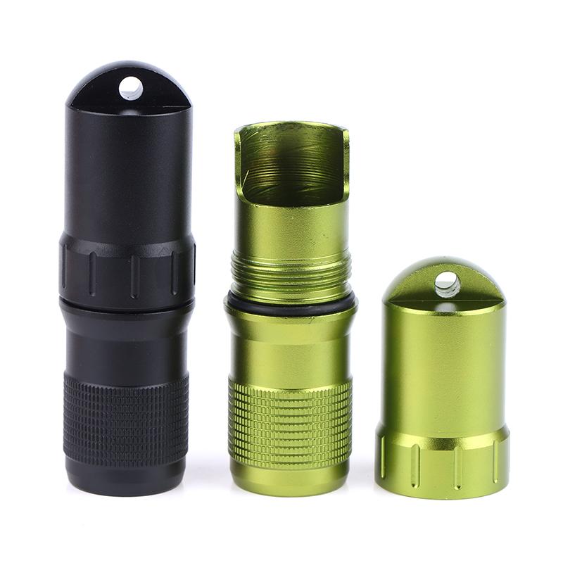 Portable Pill Case Waterproof Edc Container Capsule Airtight Aluminum Alloy Pill Bottle Keychain Travel Pill Holder Organsizer