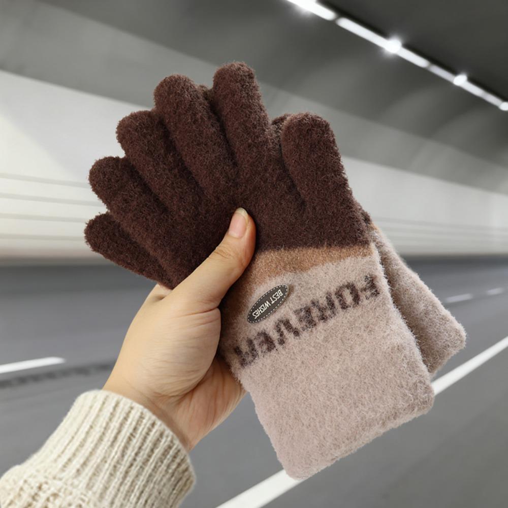 Warm Five-finger Gloves Knitted Cycling Gloves Unisex Touchscreen Gloves