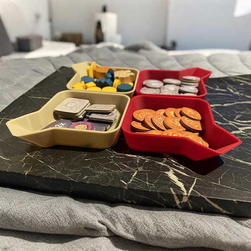 2/4Pcs Colorful Game Chip Trays Game Component Stands Game Coins Storage Tray Home Sorting Tray Portable Home Storage