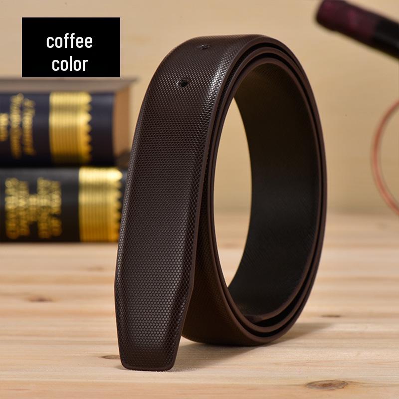 Smooth Leather Buckle Belt with Caviar and Pearl Grain, 3.3 Cm Wide