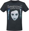 Evanescence Fallen Album Tričko, Gotické Rockové Tričko s Portrétem Amy Lee & Potiskem "Bring Me To Life", Merch pro Fanoušky Kapely